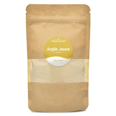 Image de Argile Jaune Illite Poudre surfine 150g Brute 100% naturelle, qualité Premium Pour la cosmétique maison