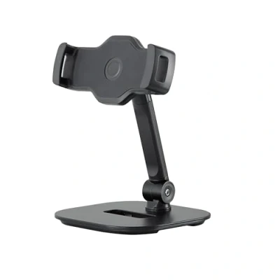 Image de K&amp;M 19800 Trépied de table pour smartphone et tablette PC Noir, acier Pivote jusqu&#039;à 360, inclinable 150 pied inclus