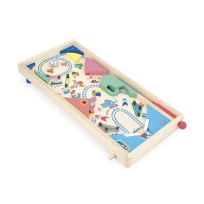 Image de Janod Flipper en Bois à Assembler Décor Fete Foraine Jeu d&#039;action et de Réflexe pour Enfants Monter Soi Meme Apprentissage Stratégie Concentration Certifié FSC Dès 5 Ans J03368