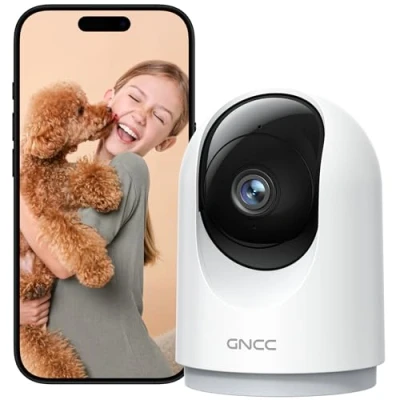 Image de GNCC Camera Surveillance Interieur Maison Wifi 360PTZ 2K Caméra de intérieur pour la maison, les bébés et animaux domestiques, Détection IA, Audio bidirectionnel, Alertes APP, 2,4GHz