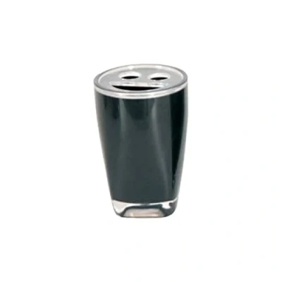 Image de MSV 140665 Gobelet Porte Brosses à Dents PS 2 Tons Noir 0,1 x 11,5 cm