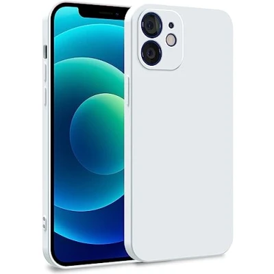 Image de MyGadget Coque Compatible avec Apple iPhone 12 Case TPU Souple &amp; Soft Doublure Microfibre Cover Protection Extra Fine Légère Blanc