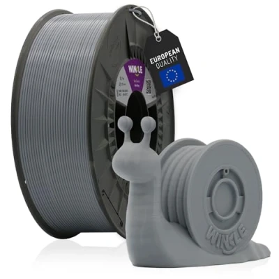 Image de WINKLE Filament PLA HD Gris cendré pour imprimante 3D 1,75 mm 1 kg Compatible avec toutes les imprimantes Précision dimensionnelle Bobine