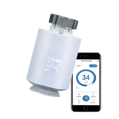 Image de Qiumi Zigbee Thermostat de radiateur Valve chauffage température intelligent programmable Contrôle vocal Fonctionne avec Alexa Google Home