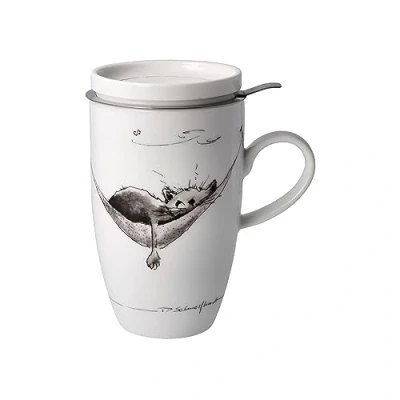 Image de Goebel 26 500 27 1 Tasse à thé avec infuseur en porcelaine fine Couleur : multicolore Dimensions 11,5 x 8 14 cm