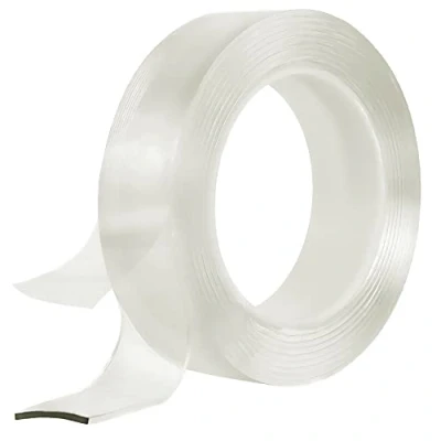 Image de SeKi ruban adhésif Nano double face 3 cm x m transparent, Tape amovible sans laisser de trace, réutilisable, imperméable Multifonction, antidérapant, lavable