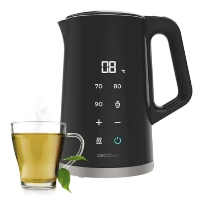 Image de Cecotec Bouilloire Electrique Thermosense 800 Neo. haute puissance 2200W, capacité 1,7L, fonction Keep Warm 2h, écran tactile, design Cool Touch en acier inoxydable, base 360º.
