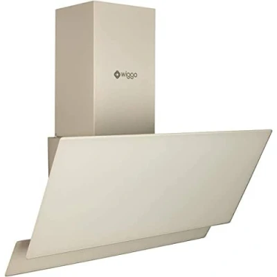 Image de Wiggo hotte aspirante 50 cm sans tête I évacuation d&#039;air recirculation 300 m3/h Écran tactile LED 3 niveaux inclinée avec filtre à graisse &amp; 2 filtres charbon crème