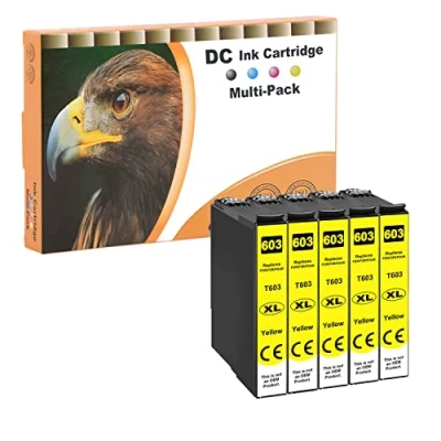 Image de D&amp;C 5X Jaune Cartouches d&#039;encre Compatible pour Epson 603 XL Expression Home XP 2100 2105 3100 3105 4100 4105 Workforce WF 2810 DWF 2830 2835 2850
