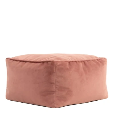 Image de Icon Pouf Carré, Amara, Rose Poudre, Velours, Repose Pieds, Tabouret Pouf, Salon, Chambre