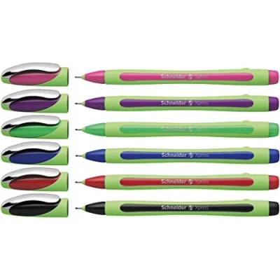 Image de Schneider Xpress Lot de 6 feutres fins (encre indélébile, épaisseur trait 0,8 mm, fabriqué en Allemagne)