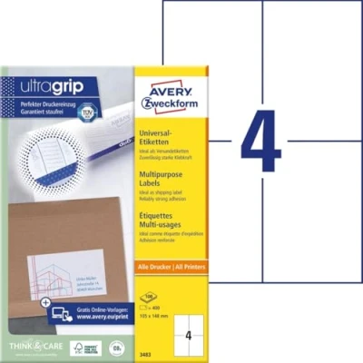 Image de AVERY/Zweckform étiquettes, 105 x 148 mm, sans cadre