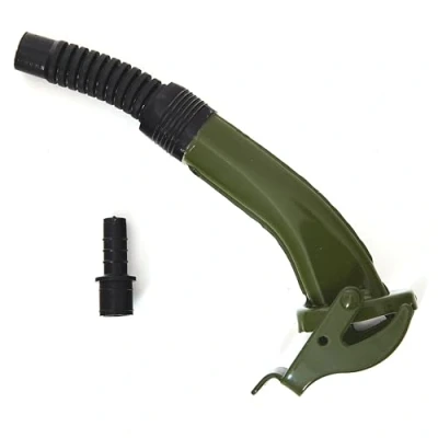 Image de BW Bec verseur flexible en métal pour jerrican à essence 5/10/20 litres Flex Standard avec support bidon de 10/20 Vert olive RAL 6003 Fabriqué Europe