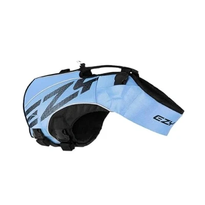 Image de EzyDog Gilet de Sauvetage pour Chien DFD X2 Boost Flottaison Sécuritaire Premium Tailles XS à XL Piscine, Plage et Bateau (4XS, Bleu)