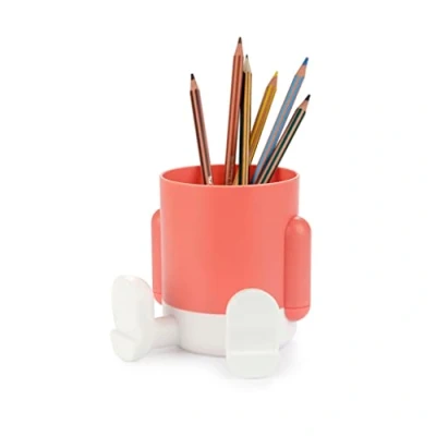 Image de Balvi Pot à Crayons Mr Sitty Couleur Rouge Design coloré et Original avec Deux Compartiments de Stock