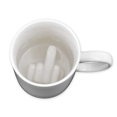 Image de DS. Distinctive Style Tasse Doigt d&#039;honneur à Café en Céramique 350 ML Blanc