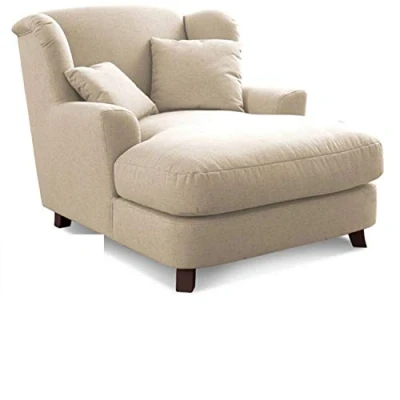 Image de CAVADORE Assado Grand Fauteuil, Tissu structuré, Beige, 109 x 145 104 cm