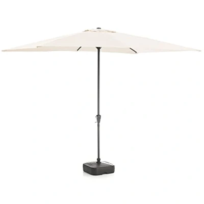 Image de ACAZA Parasol rectangulaire 2 x 3 m, Protection UPF contre Soleil, Ombrelle, Toile solide, pour Terrasse, Jardin, sans Socle, Blanc Cassé