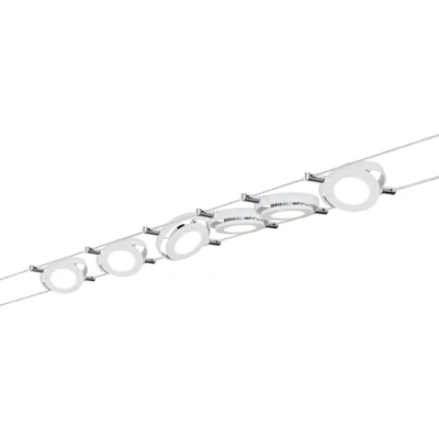 Image de Paulmann 94106 Système de câbles CC RoundMac LED 6x4W, Blanc mat, 230/12V CC, 36VA, Métal
