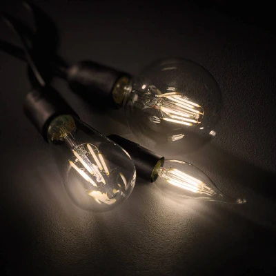 Image de TRIO, Ampoules, Lampe 1xE14, max.4,0 W Corps: Verre, Transparent claire Ø:4,5cm, H:8,0cm IPX0,Réglable avec interrupteur