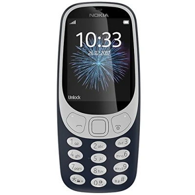 Image de Nokia 3310 2G double SIM feature phone débloqué GSM, Écran 2,4 pouces, appareil photo 2MP avec flash LED Bleu