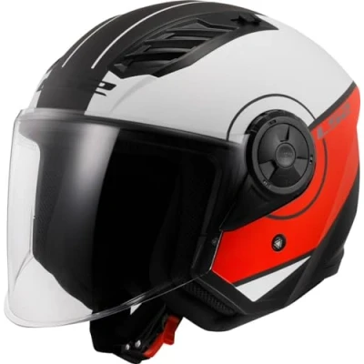 Image de LS2, Casque Moto Jet Airflow II Cover Matt White Red, M