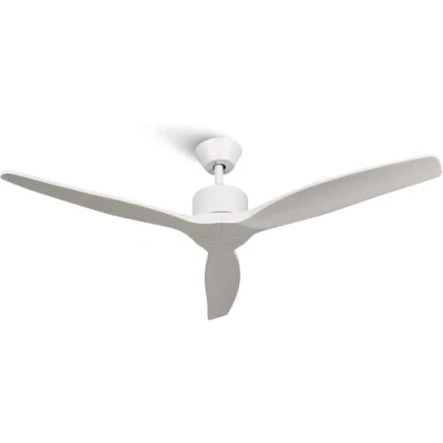 Image de Mellerware Ventilateur de plafond avec télécommande Brizy! 45W Puissant Ultra silencieux 3 lames Diamètre 132cm 6 vitesses Refroidissement + LED intégrée Blanc