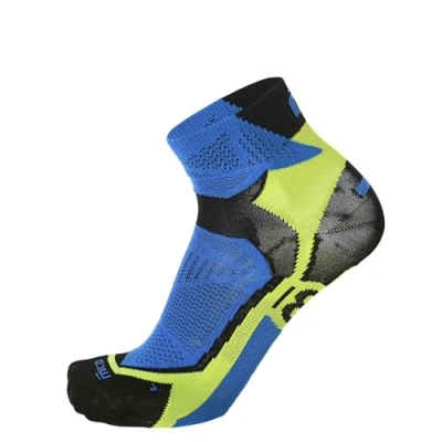 Image de MICO Chaussette de course courte Extralight Weight X Performance unisexe adulte 100% fabriquée en Italie, Noir bleu ciel, 35 37