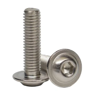 Image de AGBERG Lot de 100 vis à tête bombée M8 x 50 avec bride et six pans creux, en acier inoxydable A2 V2A, inoxydables ISO 7380 2