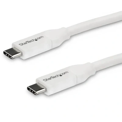 Image de StarTech.com Câble USB C vers avec Power Delivery 5A de 4 m Cordon 2.0 Type certifié IF Blanc (USB2C5C4MW)