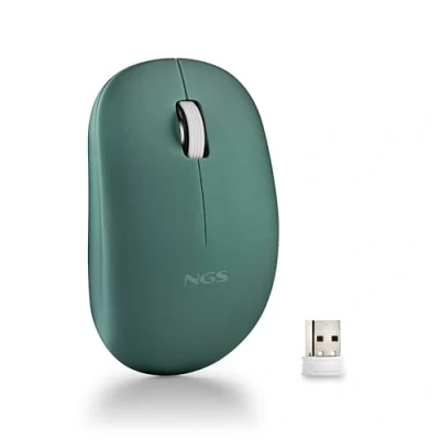 Image de NGS FOG PRO GREEN: Souris optique sans fil 1000 DPI avec connexion USB. Boutons silencieux. Couleur Vert.