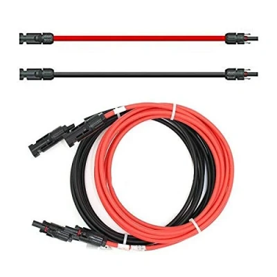 Image de câble d&#039;extension des Deux côtés connecteur Solaire Rouge/Noir 4 mm² avec fiche Longueur : 2 x 20 m