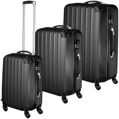 Image de TecTake® Set de Valise Voyage 3 Tailles Grande Taille Cabine Petite Sacs Maternité ABS avec roulettes Pivotantes 360 Cadenas Poignée télescopique
