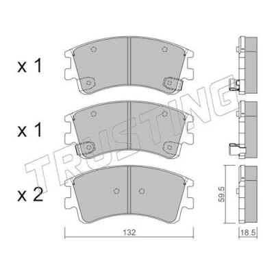 Image de TRUSTING 492.0 Jeu de plaquettes frein avec indicateur d&#039;usure MAZDA: 6 5 portes, Break, Berline