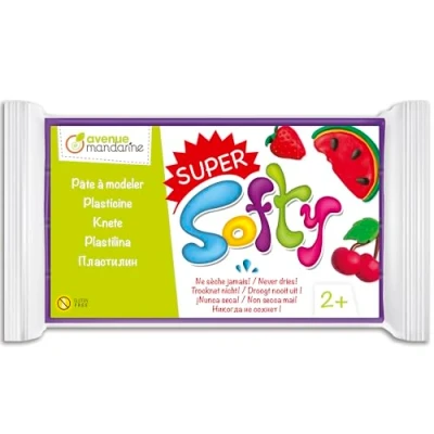 Image de AVENUE MANDARINE SO0880350900C Un pain de 350 g PATE A MODELER SuperSofty À partir 2 ans VIOLET
