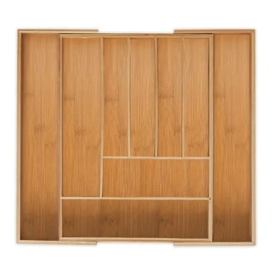 Image de Relaxdays Range Couvert, Bambou, Extensible, Organiseur de tiroir, 7 à 9 Compartiments, H x L P 5x49,5x44,5 cm, Nature 10032171