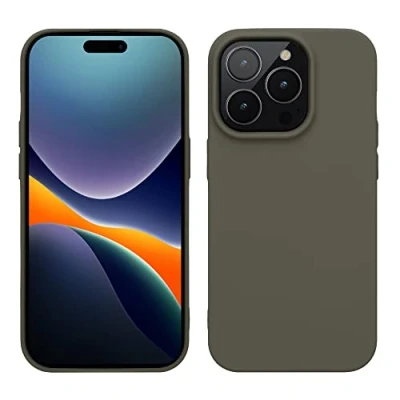 Image de kwmobile Housse Compatible avec Apple iPhone 14 Procoque Coque de Protection Fine Douce Flexible Vert Olive Mat