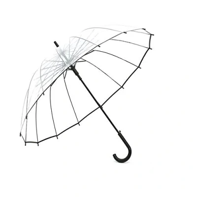Image de Lancoon Parapluie Clair De Bulle, Grande Ouverture Automatique Coupe Vent 16 CôTes Verre Voient Voir KS10Black