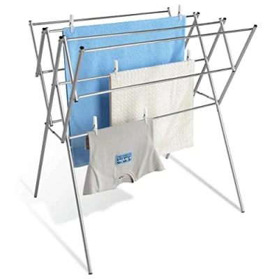 Image de WENKO DIE BESSERE IDEE Maximex Séchoir à Linge télescopique en Acier Inoxydable, Extensible de 54 92 cm, la Longueur Totale séchage est 7,78 m, modèle Stable, Inoxydable
