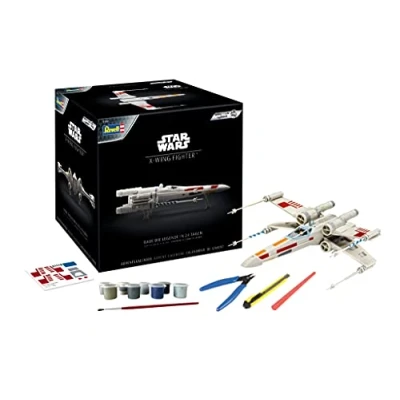 Image de Revell Adventskalender Modellbau Star Wars X Wing Fighter mit dem Easy Click System Véhicule à Construire en 24 Jours Avant Noël, 01035, Blanc, 21,8 cm