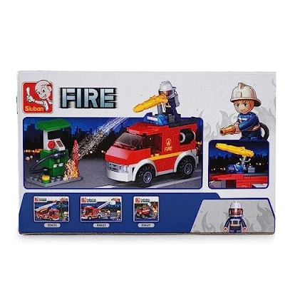 Image de Sluban Petit Camion de Pompier avec Station à Huile, M38 B0623, Multicolore
