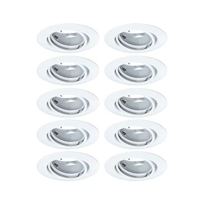 Image de Paulmann 93400 Base encastrés LED rond max. 10 watts spots Blanc dépoli lampe encastrée Métal pour plafond GU10