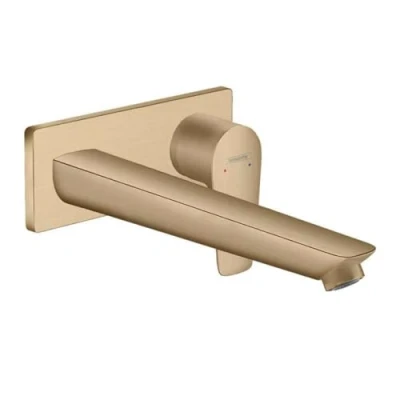 Image de hansgrohe Talis E Mitigeur de lavabo encastré mural, bec 225mm, bonde à écoulement libre, bronze brossé, 71734140
