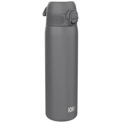 Image de Ion8 Gourde Isotherme Inox, 500ml, Anti Fuite, Facile à Ouvrir, Verrouillage Sécurisé, Lavable au Lave Vaisselle, Poignée de Transport, S&#039;adapte aux Porte gobelets, Acier Inoxydable, Gris