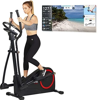 Image de Care Fitness Vélo Elliptique Motorisé CE 685 24 Niveaux de Difficulté Programmes Compteur Écran LCD Port USB Porte Tablette Compatible Application Kinomap