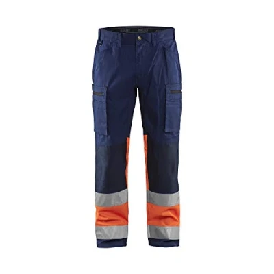 Image de Blaklader 15511811 Pantalon haute visibilité avec extensibilité, Bleu marin/Orange, taille C64