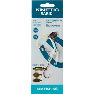 Image de Kinetic Sabiki Plaice Connect Bas de ligne pour poisson plat Taille 1/0 BZW. 1 flet (taille Glow/Red)