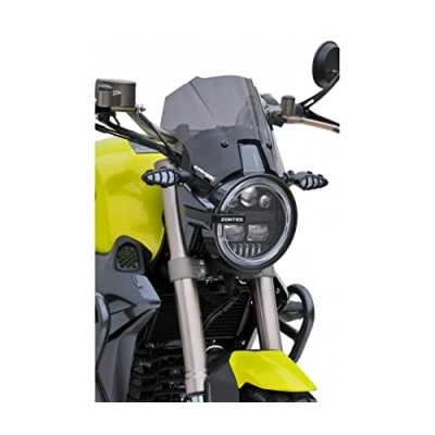 Image de ERMAX Compatible avec/Remplacement pour ZONTES 125 SCRAMBLER 2022 TETE DE FOURCHE SAUTE VENT NOIR CLAIR 0645001 PRO