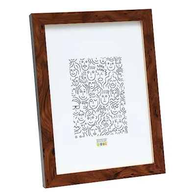 Image de Deknudt Frames S43AG2 Cadre Photo avec Filet Doré Bois de Loupe Brun 13 x 18