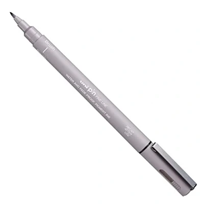 Image de UNI BALL Feutre technique PIN 000200BR GC pointe brush gris clair